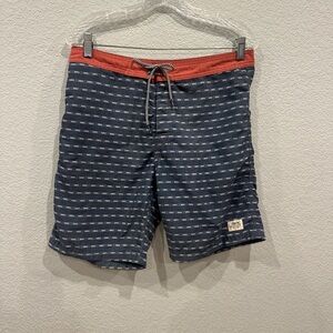 Okatin Men's Blue and Red Swim Shorts Boardshorts - 31